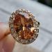 GUIDECUN Golden Tone Oval Champagne CZ Engagement Ring, Size 7 - Buy Online on GoSupps.com