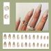 JUSTOTRY 24 Pcs Floral Oval Short False Nails in Lime Green - French Press on Fake Nails with Nail Glue - Matte Almond Medium Stick on Nails for Women - Nail Art Accessories - Buy Online on GoSupps.com
