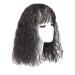 Fluffy Messy Tip Wig for Women - Curly Wavy Synthetic Wig with Corrugated Ponytail - 35cm Black - Buy Online on GoSupps.com