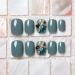 Buy Csch 24-Piece Removable Wear-Resistant Gray-Blue Artificial Nails with Diamonds | Beautiful Short Round Design for Autumn & Winter - International Shipping Available - Buy Online on GoSupps.com