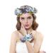 Ever Fairy Flower Wreath for Women Girls Crown Flower Garland Headband Wristband Set for Wedding Blue