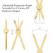 Adjustable Eyebrow Ruler - Accurate Positioning Stainless Steel Brow Measuring Tool | Gold Design | Perfect for Precision Grooming - Buy Online on GoSupps.com