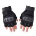 DDK Military Army Tactical Gloves Airsoft Hunting Fingerless Hard Knuckle Combat Gloves Men Hiking Cycling Gloves Fingerless Black Large