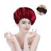Satin Bonnet Silk Bonnet Sleep Cap for Women - Adjustable Satin Cap Sleeping Hair Bonnet for Sleeping Satin Bonnet for Hair Bonnets for Women Silk Bonnet for Curly Natural Hair (red)