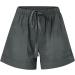 Beshionljs Women's Casual Print Elastic Waist Shorts with Pockets - Dark Gray-19 Medium - Buy Online on GoSupps.com