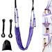 Wavata aerial yoga hammock yoga swing trapezoidal show set yoga swing nylon anti-gewalk hammock loop in version for yoga ballet pilates gymnastics flexibility training (purple)