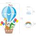 BASHOM BS-104 Animals in Hot Air Balloons Wall Stickers - Elephant Giraffe Monkey Decals for Nursery & Playroom - Buy Online on GoSupps.com