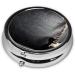 Portable Electric Guitar Round Pill Box | 3 Compartment Travel Medicine Organizer | Mini Decorative Vitamin Holder - Buy Online on GoSupps.com