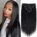 Mihugass Remy Clip in Hair Extensions Full and Thick 14 Inch Brazilian Silky Straight Hair Extensions Clip in Human Hair for Black Women Natural Black 8pcs with 18Clips Per Set 120 Gram 14 Inch 1B Natural Black