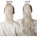 RUNATURE 18 White Blonde Ponytail Extension - 80g Real Human Hair Clip-in 7-Ponytail #800 - Buy Online on GoSupps.com