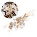 Housoutil Rhinestone Hair Comb Pearl Hair Comb Flower Hair Combs for Women Decorative Rhinestone Gold Hair Comb Floral Hair Comb Vintage Hair Comb Tiara Korean Bride Hair Accessories