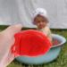 Beaupretty Silicone Baby Shampoo Brush & Bath Mitt Set - Gentle Body Scrubber for Kids, Toddlers, Red - Buy Online on GoSupps.com