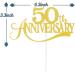Tenhaisi Glittery Gold Happy 50th Anniversary Cake Topper Hello 50 Wedding Party Decorations Cheers to 50 Anniversary Birthday Party Supplies - Buy Online on GoSupps.com
