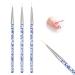 3 pieces acrylic nail brushes nail art liner brush blue professional detail brush set uv gel and acrylic fingernails nailart manicure nail accessories brush manicure salon tools