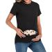 Maternity Short Sleeve Funny Pregnancy Tee - Cute Baby Pregnant Women T-Shirt - Twin Black M - Buy Online on GoSupps.com
