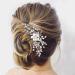 Silver Rhinestone Bride Wedding Hair Comb with Pearls - Bridal Hairpiece for Women and Girls - Buy Online on GoSupps.com