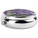 Purple Lavender Floral Portable Round Pill Box | Lightweight Moisture-Proof Vitamin Organizer - Buy Online on GoSupps.com