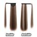 Oefei 24-Inch Blonde Brown Mixed Ponytail Extension - Long Straight Synthetic Hair with Velcro Fastener for Natural Women's Hairstyles - Buy Online on GoSupps.com