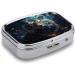 Pill Box Tiger Print | 2 Compartment Portable Medicine Organizer | Decorative Metal Pill Case for Pocket & Purse - International Shipping Available - Buy Online on GoSupps.com