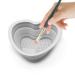 Makeup Brush Cleaning Mat Silicone Cosmetic Brush Cleaning Pad Heart Foldable Brush Cleaning Bowl Portable Cosmetic Brush Cleaner Washing Tool for Makeup Brushes A7ZDQJW (grey)