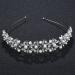 Crystal Rhinestone Wedding Tiara Headband - Bridal Crown with Faux Pearls - Silver Hair Accessory for Bride Bridesmaids - Buy Online on GoSupps.com