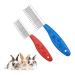 Pet Hair Buster Comb, 2PCS Detangling Brush for Dogs Stainless Steel Long and Short Teeth Hair Buster for Rabbits, Cats, Dogs, Hamsters, Guinea Pigs, Red and Blue
