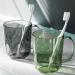 Buy SUREK Countertop Transparent Toothbrush Holder - Gray Plastic Bathroom Cup Organizer with Handle for Home | International Shipping Available - Buy Online on GoSupps.com