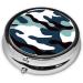 Marine Camouflage Round Pill Box - 3 Compartment Portable Travel Organizer for International Shipping - Buy Online on GoSupps.com
