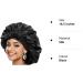 Satin Hair Bonnet for Women - Black Silk Shower Cap for Sleeping & Curly Hair Protection - Buy Online on GoSupps.com