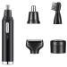 2024 Rechargeable Nose Hair Trimmer for Men and Women 4-in-1 Painless Eyebrow and Hair Trimmer with Powerful Motor and Double-Edged Blades for Ears and Beard Trimming Easy Clean(Black)