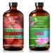 Lotus Essential Oil 16 Fl Oz and Strawberry Essential Oil 16 Fl Oz - Lotus & Strawberry Oil for Diffuser Aromatherapy Home Fragrance Skin & Hair Care DIY Candle & Soap Making Yoga