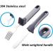 Stainless Steel Weighted Utensils for Hand Tremors & Weak Grip - 7 Piece Set with Non-Slip Handles, Ideal for Elderly & Handicapped - Includes Travel Pouch and Adult Bib - Buy Online on GoSupps.com