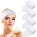 Vivote microfiber cosmetics headband spa hair band terry adjustable hair protection band with Velcro fastener microfiber hair band at make up sports shower yoga washable 4PCs (white)