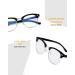 Kursan Blue Light Blocking Glasses for Women & Men | Semi-Rimless Fake Nerd Eyeglasses - Bright Black Gold 52mm - Buy Online on GoSupps.com