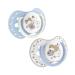Lovi 22/810boy Dynamic Silicone Pacifier Night&Day 3-6 months orthodontic 2 pieces BPA free noctilucent ring blue