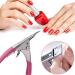 AnHua 1Pcs False Nail Clipper Acrylic Nail Tips Cutter Rustproof Stainless Nails Clipper Kit Nail Catcher Trimmer Manicure Tool for Artificial Gel Nail (Rose Red) - Buy Online on GoSupps.com