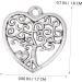 50pcs Pendant Jewel Earrings Heart Earring Retro Charms Alloy Hanging Ornaments Key Chain Hollow Out 1.8X1.7cm Silver - Buy Online on GoSupps.com