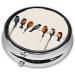 Colorful Bird Printed Mini Round Pill Box | 3 Compartment Travel Organizer | Portable Medicine Case for Home & Office - Buy Online on GoSupps.com