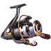 Sougayilang Spinning Fishing Reels with Left/Right Interchangeable Collapsible Wood Handle Powerful Metal Body 5.2:1/5.1:1 Gear Ratio Smooth 11BB for Inshore Boat Rock Freshwater Saltwater Fishing DK1000