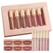 GL-TURELIFES 6 pieces of rose matte lipsticks velvet liquid lipstick set waterproof long-lived lip gloss non-female nude colors lip glaze with gift box (set B)