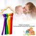 Tianbi 2x Rainbow Wooden Band Rings - Baby Bite Rings Sensory Toys Natural Ribbon Teethers Perfect Shower Gifts - Buy Online on GoSupps.com