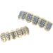 Teeth Set Bling Teeth Accessory Decoration for Halloween Party Hip Hop Show (Set of 12 upper and 8 lower blue diamonds) - Buy Online on GoSupps.com