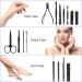 Professional 16Pcs Nail Clippers Set | Men's & Women's Manicure Pedicure Kit | Stainless Steel Travel Grooming Set with Tweezers & Cuticle Remover - Black - Buy Online on GoSupps.com