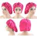 Ladaypoa 2-Piece Long Satin Hair Hood for Women | Silky Sleeping Cap for Long Curly Hair Protection | Extra Big Size Black & Rose Red - Buy Online on GoSupps.com