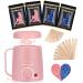 Waxing kit for women - Yovanpur Mini Waxing Kit Wax Warmer for Hair Removal  Portable Hard Wax Kit with 14oz Hard Wax Beads  Brazilian Bikini Wax Kit for Face Armpit Eyebrow at Home Pink