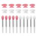 Silicone Lip Brushes with Covers 10pcs Lip Brushes for Lipsticks and 10pcs Covers Reusable Lip Applicators Silicone with Cap for Lip Gloss & Balm Eyeshadow Makeup (2 Colors)