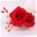 Housoutil 1pc Teasing Combs for Women Hair Clips Classic Hair Comb Hair Accessories for Women Wedding Barrettes for Women Wedding Hair Clip Bridal The Flowers Flower Head Miss Red - Buy Online on GoSupps.com