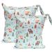 Trasun diaper pockets naspocks wet and dry winding bag waterproof washable wetbag organizer for toddler diapers travel gym beach pool (brown bear) brown bear m