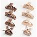 8 Pcs Neutral Hair Claw Clips 4 styles Casual wear  clip hair for girls Nonslip Hair Clips for Women and Girl  Strong Hold Matte Claw Clips for Thick Hair & Thin Hair