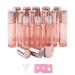 Pxyelec 14 pieces 10 ml roll on glass bottles refillable rollon bottles for oils fragrances cosmetics massages pink